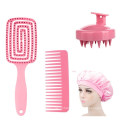 2021 Hotsale PRO-Detangling Pink Hair Brushes and Combs Set